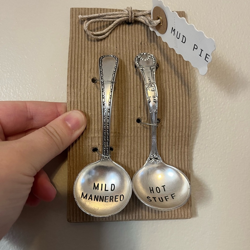 Mud Pie Spoon Set hot stuff mild mannered - stocking stuffers